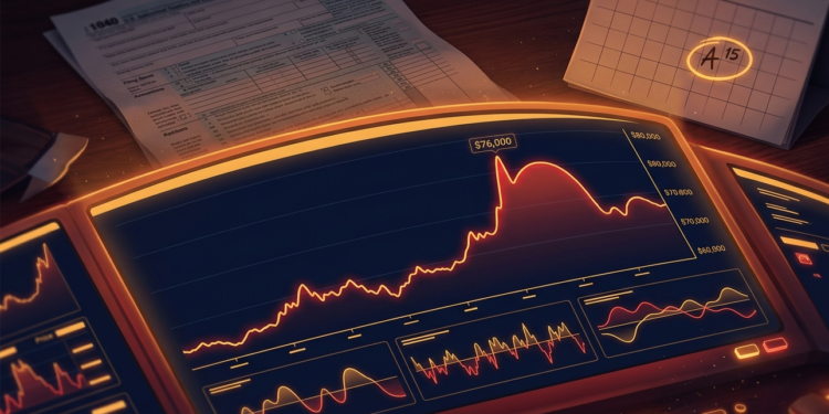 Bitcoin Pulls Back to $74,000 on Tax Day as Investors Book Profits