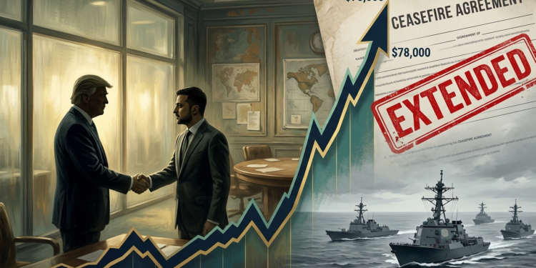 Bitcoin Tops $78,000 After Trump Extends Iran Ceasefire Indefinitely But the Blockade Stays in Place