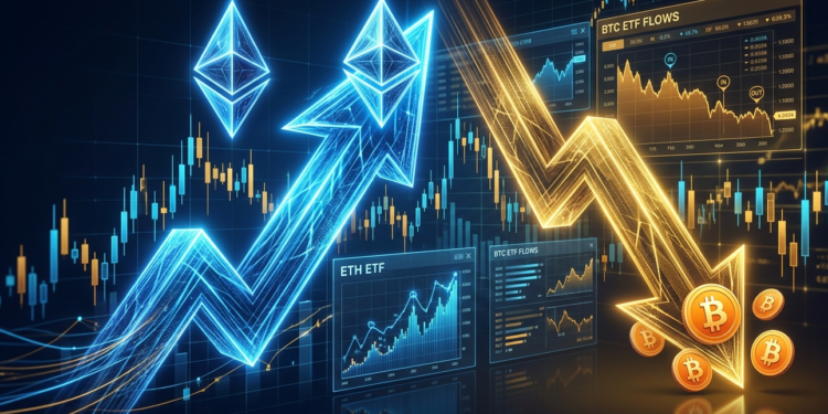 Ether Is Beating Bitcoin Today: ETF Flows Split and On-Chain Activity Surges 41%