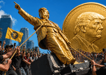 Gold Trump Statue