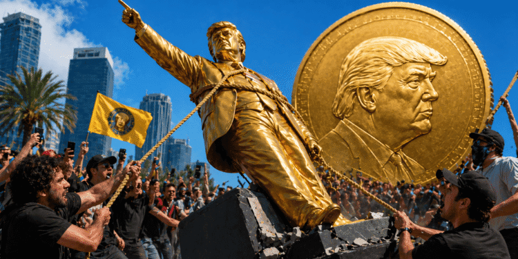Gold Trump Statue