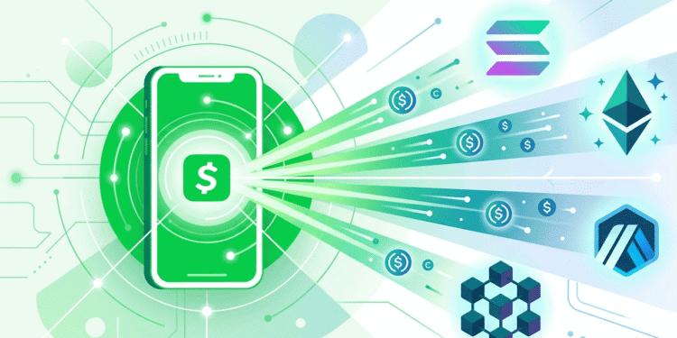 Cash App Rolls Out USDC to 60 Million Users With Zero Fees Across Four Blockchains